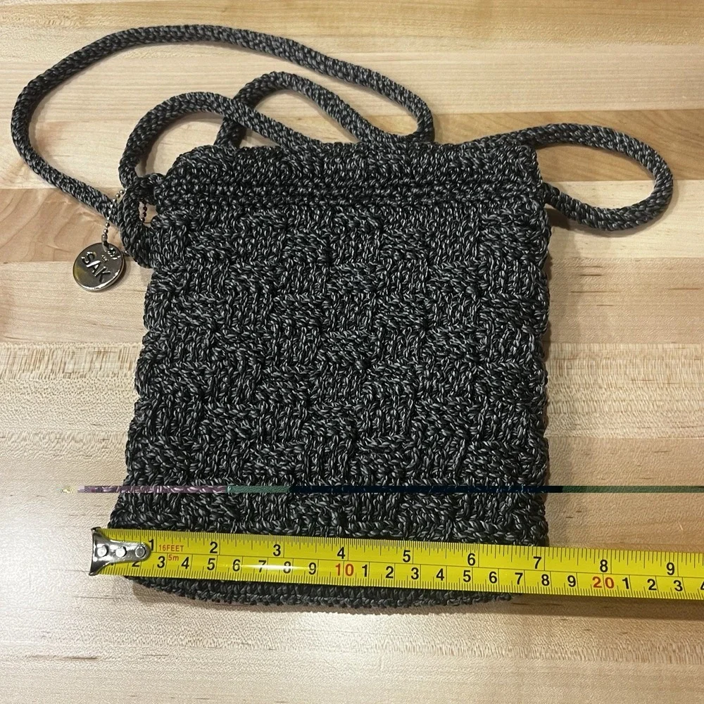 The‎ Sak | Dark Gray Crochet Flap Crossbody Purse 9